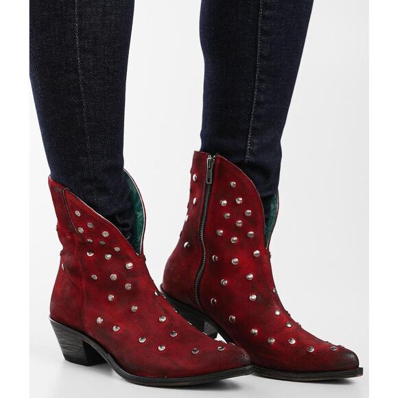 Corral red suede Studded Leather Western Boots - Picture 1 of 14